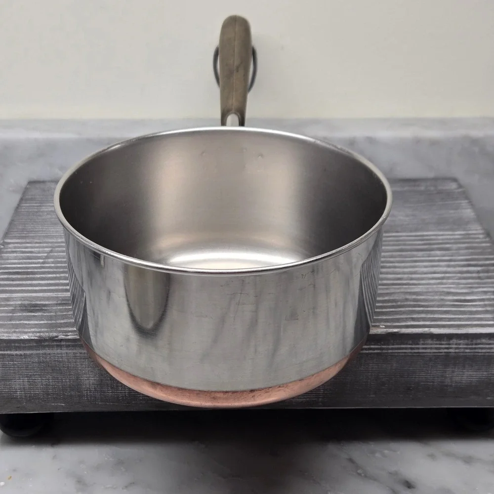 Vintage Revere‎ Ware 1 Quart Saucepan Pot Copper Bottom Clinton IL USA Pan 1801